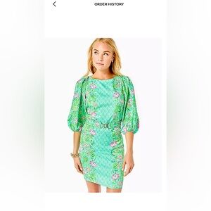 Lilly Pulitzer Green and Pink Floral Dress